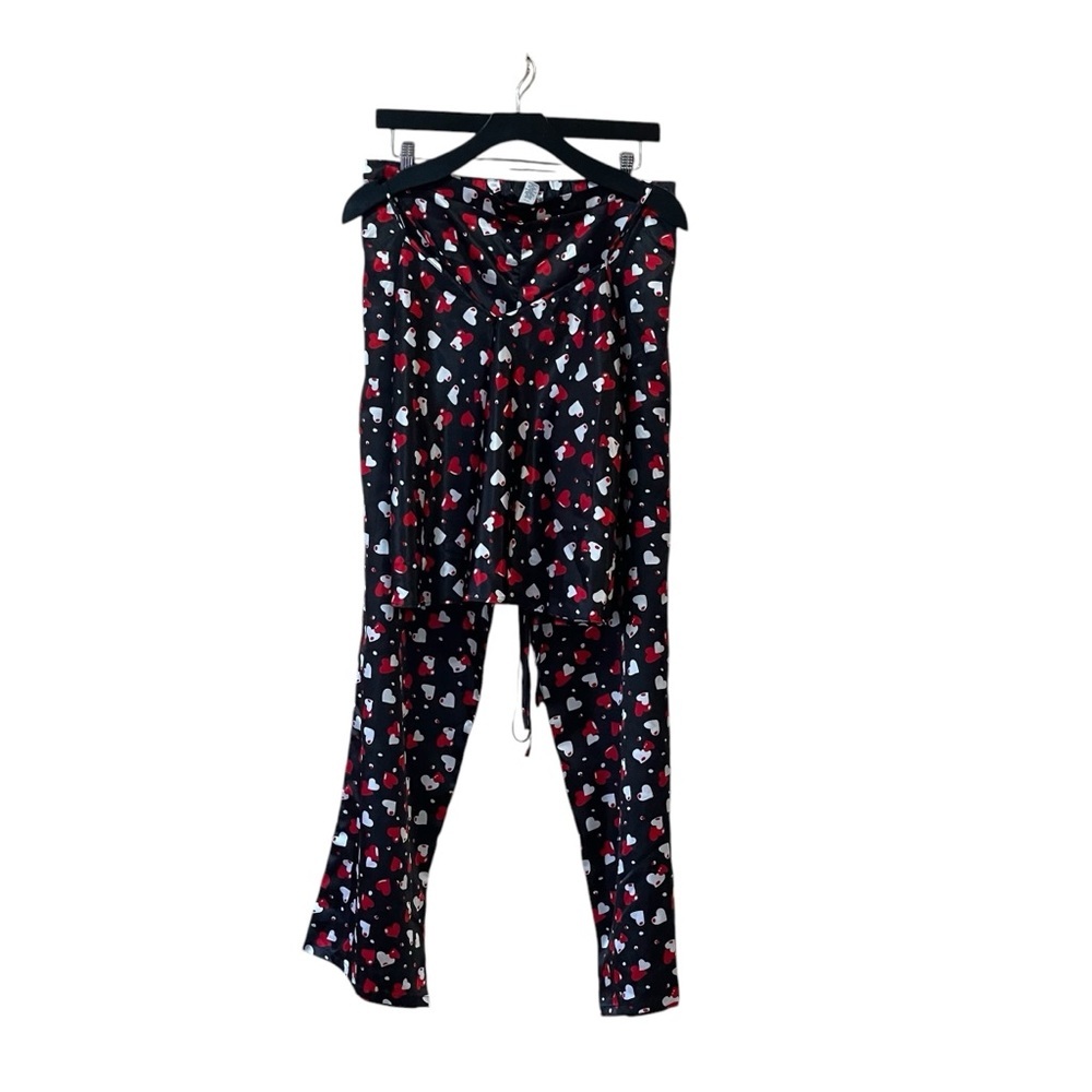 Vintage Frederick’s of Hollywood Valentine Hearts 2pc‎ Satin Pajama Set
